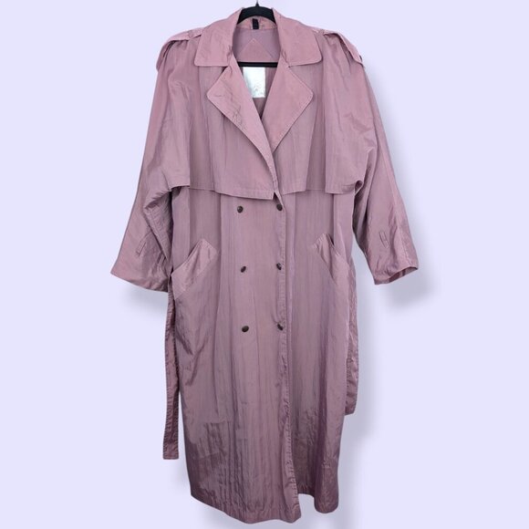 V. C&A Light Pink-Purple Trench Coat - Picture 4 of 12